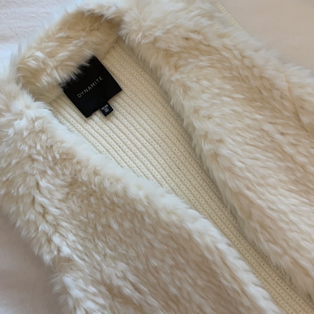 Dynamite white fur vest